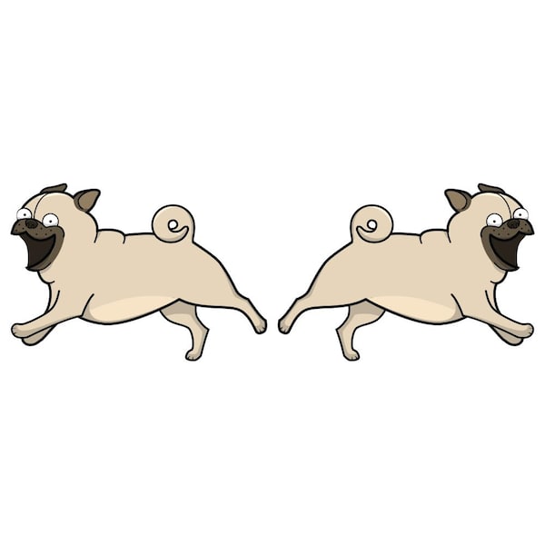 Pug Dog Decal, Dog Lover Decor Vinyl Sticker